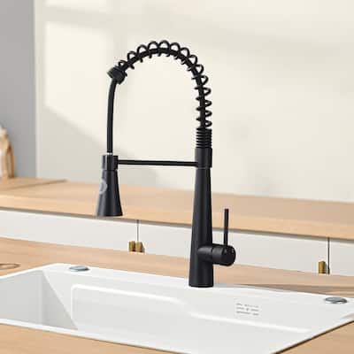Topcraft Single Handle Pull Down Spring High Arc Kitchen Faucet