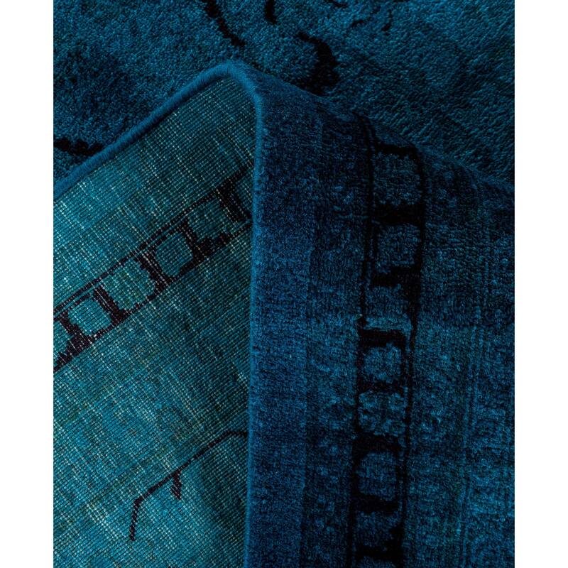 Overdyed One-of-a-Kind Hand-Knotted Area Rug - Green - 9' 2" x 11' 10"