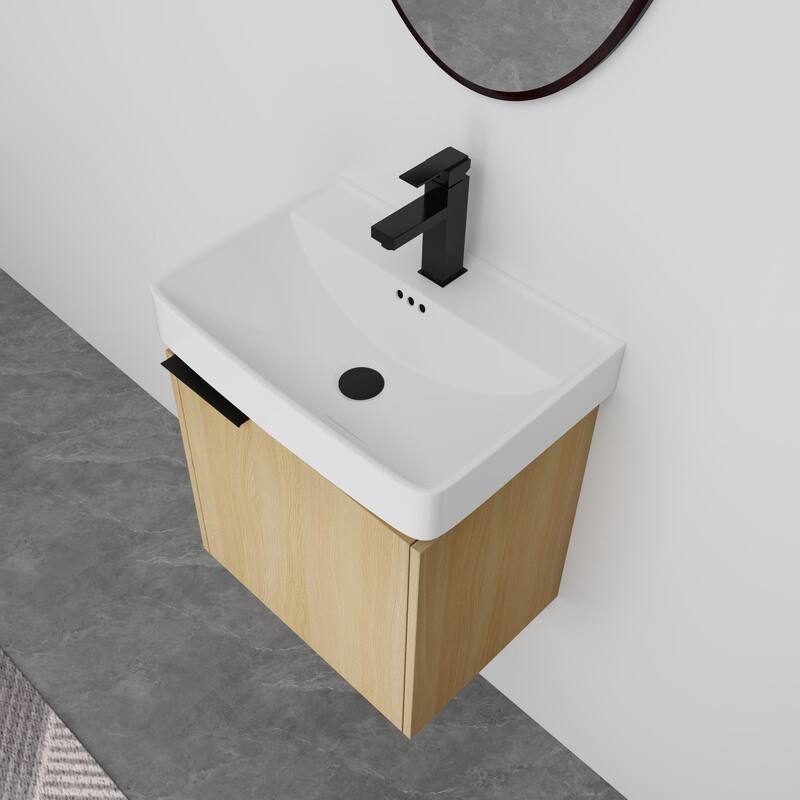 BNK 16"/20"/24"/30"/36" Single Sink Bathroom Vanity with Soft Close Door and Shelf