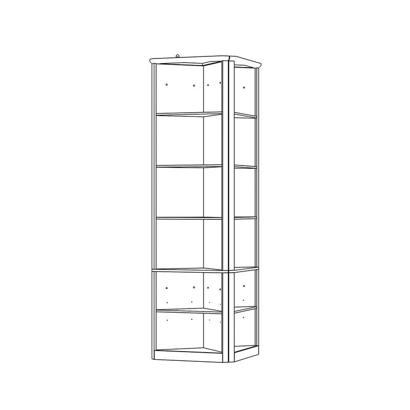 Bookshelf Display Cabinet with 6-Tier Shelves Tall White Corner Bookcase Storage Shelf Unit