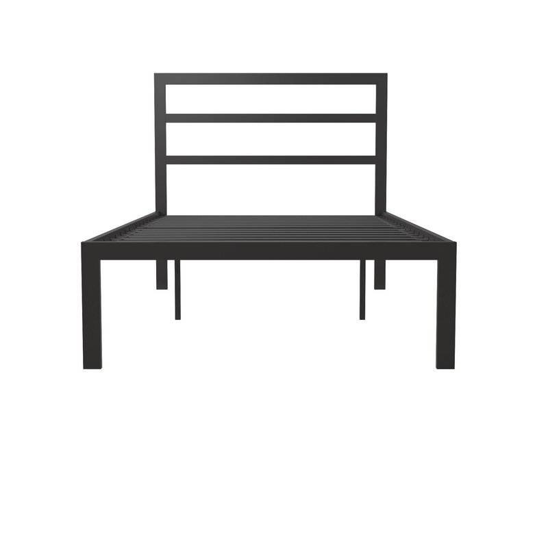 Black Metal Twin Size Platform Bed Frame with Headboard Included Perfect for Any Bedroom