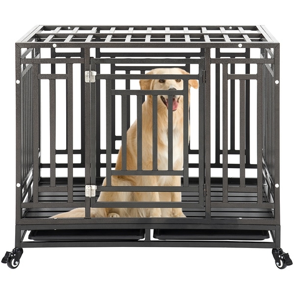 Heavy Duty Dog Crate Cage Kennel with Four Wheels. Opens flyout.