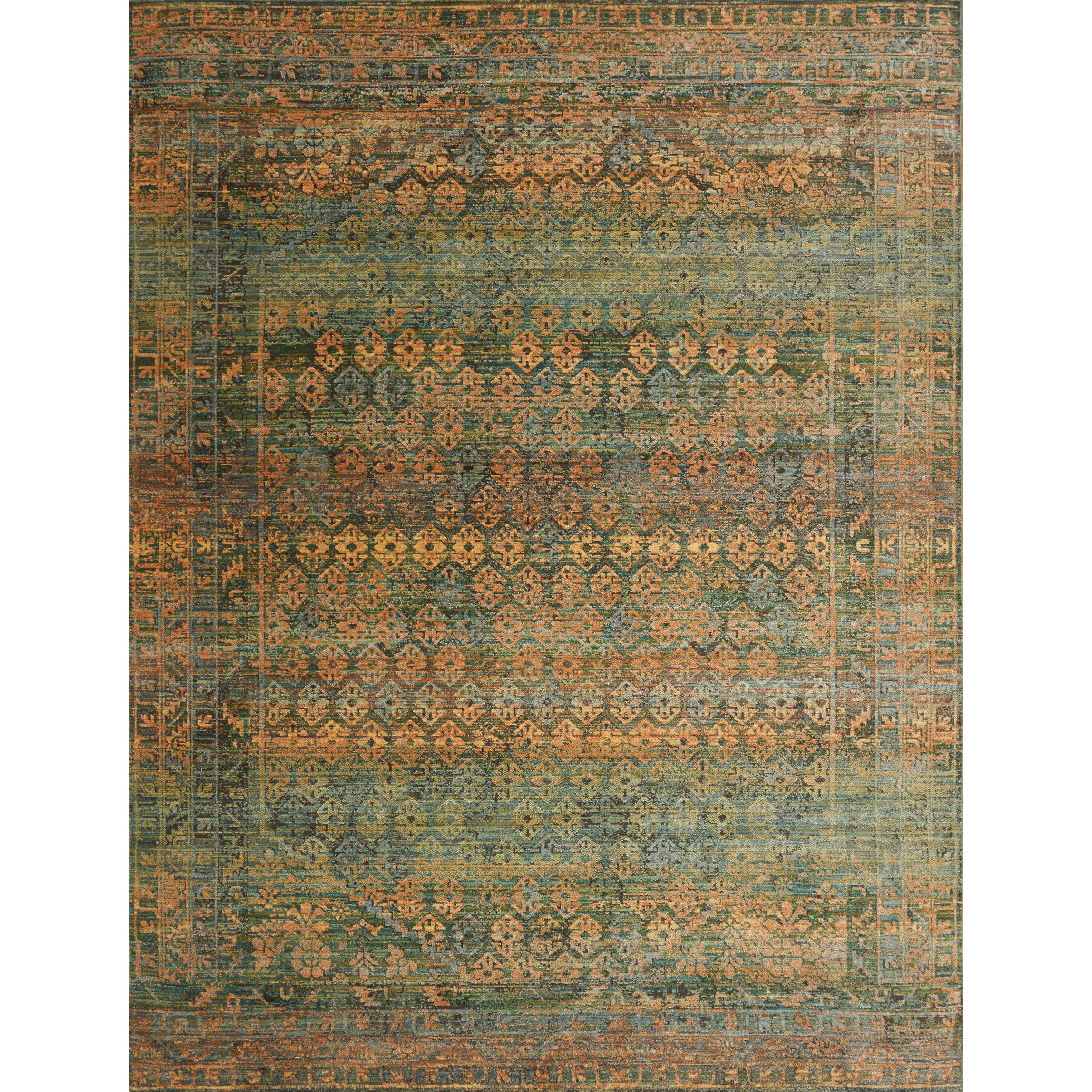 Alexander Home Genova Diamond Fiesta Transitional Border Rug