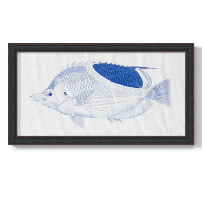 Blue & White Tropical Fish I Premium Framed Canvas- Ready to Hang
