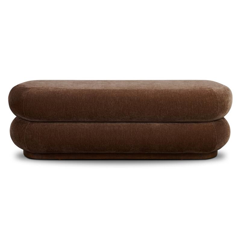 Poly & Bark Varde Bench in Froth White Boucle - Bronzer Brown