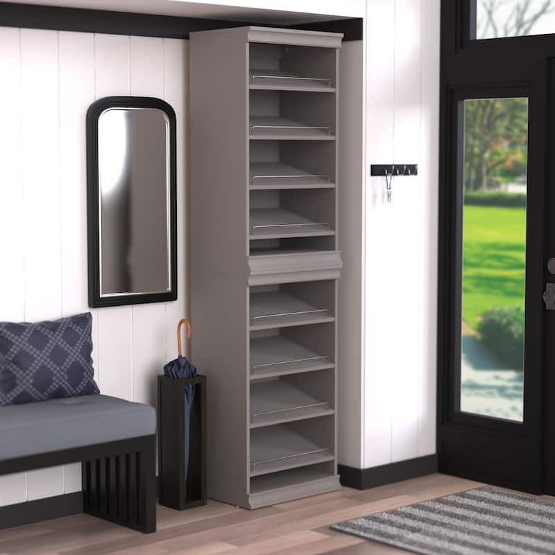 ClosetMaid Modular Storage 21.38-inch W 8-Shelf Shoe Tower Wood Closet System