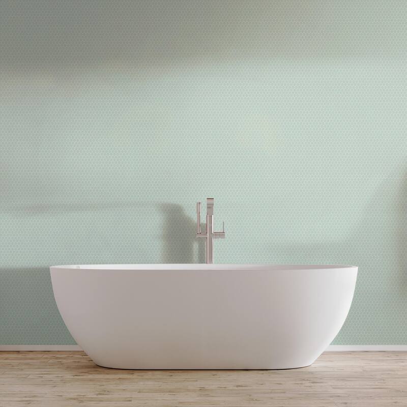 Merola Tile Metro 1" Hex Matte Light Green 10-1/4" x 11-7/8" Porcelain Mosaic Tile - Case (10 Tiles)