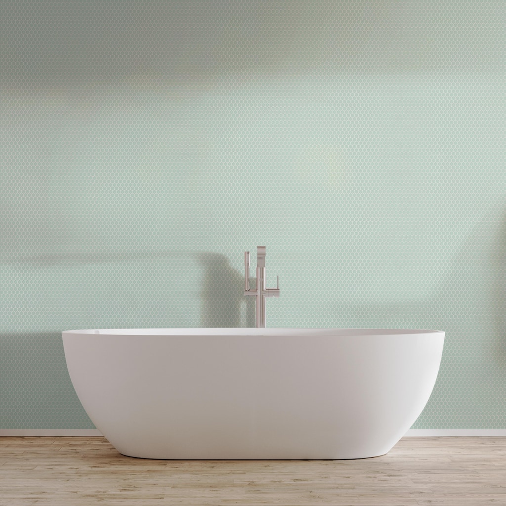 Merola Tile Metro 1" Hex Matte Light Green 10-1/4" x 11-7/8" Porcelain Mosaic Tile