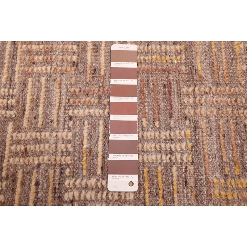 ECARPETGALLERY Hand-knotted Tangier Brown Wool Rug - 8'3 x 10'3