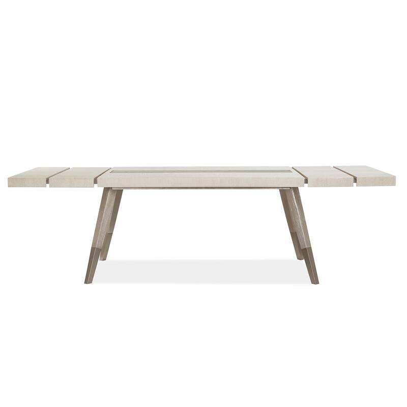 Magnussen Home Lenox Warm Silver And Acadia White Extendable Rectangular Dining Table - 44''W x 76''D x 30''H