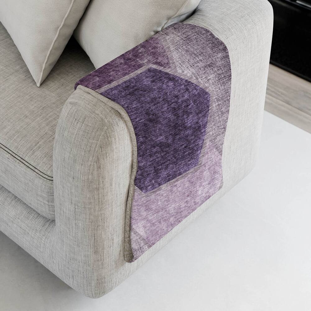 Premium Machine Washable Modern Geo Sherpa Throw Blanket