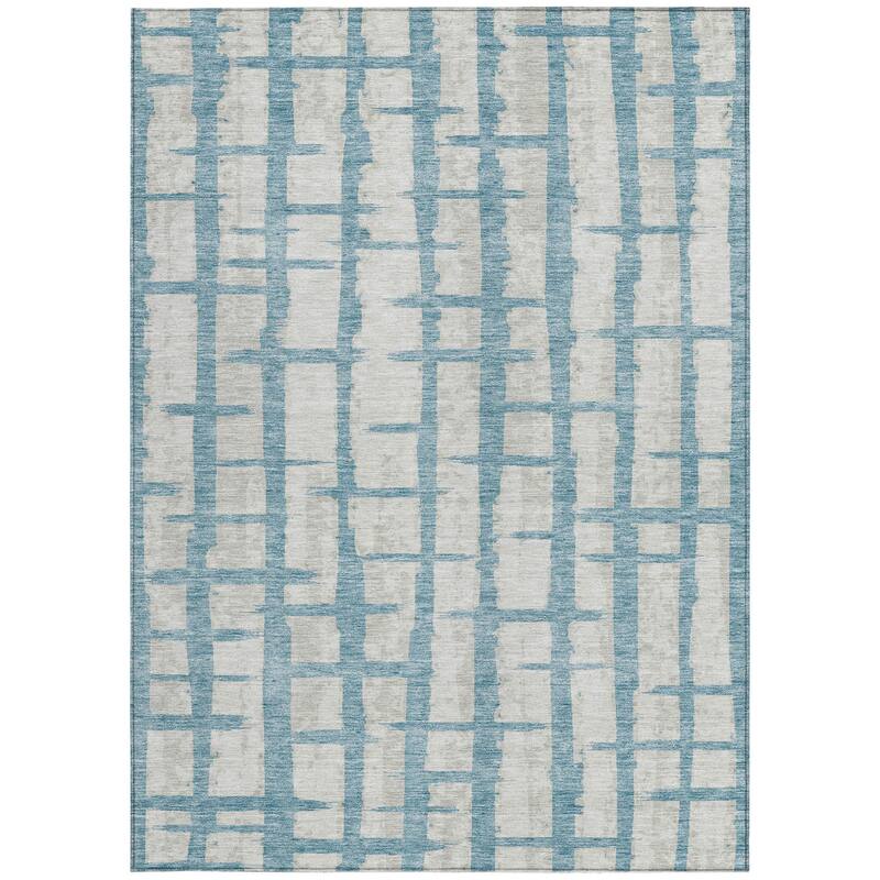 HomeRoots Striped Transitional Rectangle Outdoor Rug