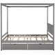 preview thumbnail 14 of 16, Full Size Canopy Platform Bed with Two Drawers - Modern Design, Storage Drawers, Suitable for Curtains