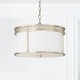 preview thumbnail 5 of 5, Isabella 4-light Winter Gold Dual Mount Semi-Flush/ Pendant w/ White Fabric Shade