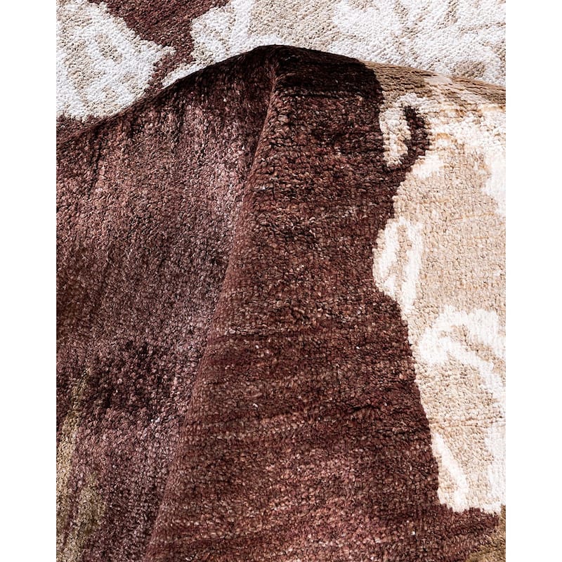 Ikat One-of-a-Kind Handmade Area Rug, Brown - 8' 1" x 9' 10"