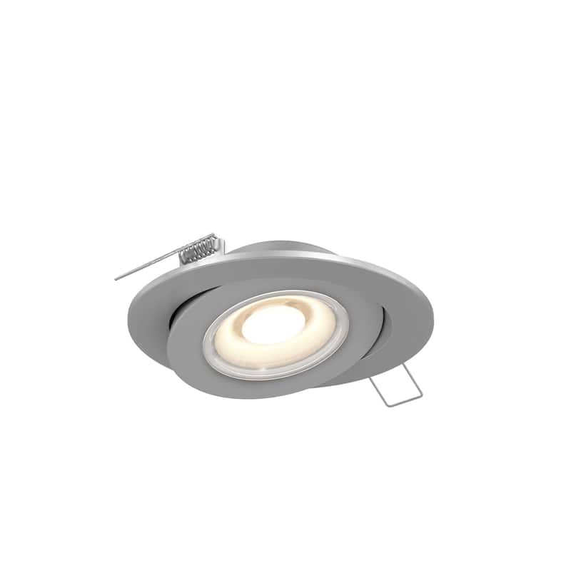 DALS Lighting 6 Inch Flat Recessed LED Gimbal Light - 6 Inch - Satin Nickel