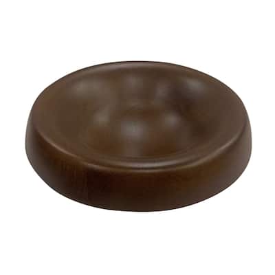 Sm Round Turned Serving Bowl Dark Walnut Dia 9.84" - DARK WALNUT - DARK WALNUT