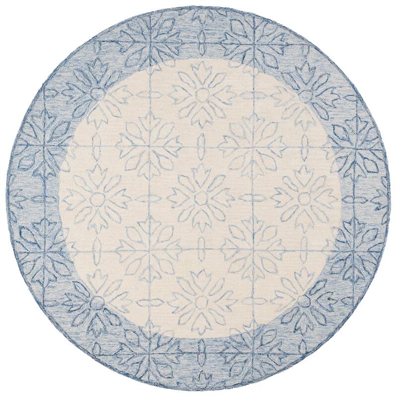 SAFAVIEH Lauren Ralph Lauren Viktorie Rug - 7' Round - Navy/Ivory