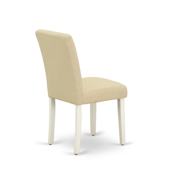 East West Furniture Abp2t02 Abbott Parson Chair With Linen White Leg And Linen Fabric Light Beige Set Of 2 Overstock 28374930