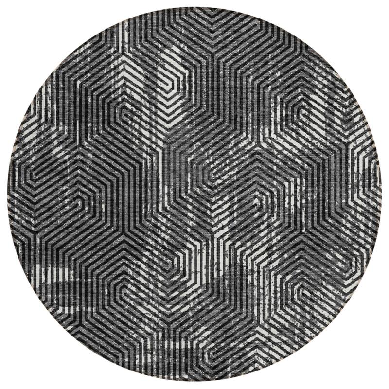 HomeRoots Geometric Transitional Rectangle Outdoor Rug