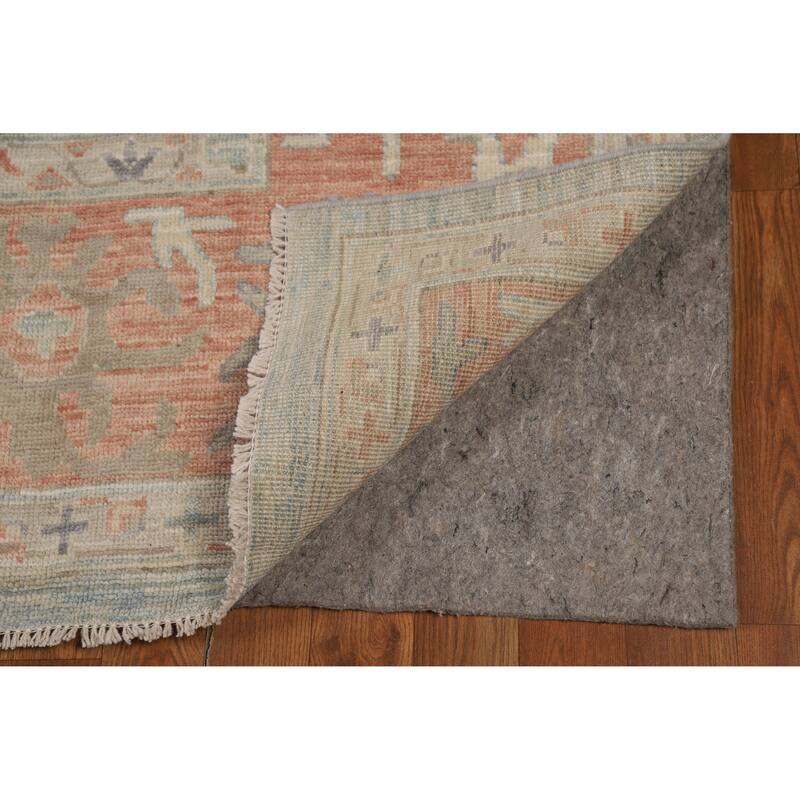 Hand Knotted Oriental 100% Wool Carpet Transitional All-Over Navy Blue & Blues Oushak Area Rug - 12' 2'' X 9' 0''