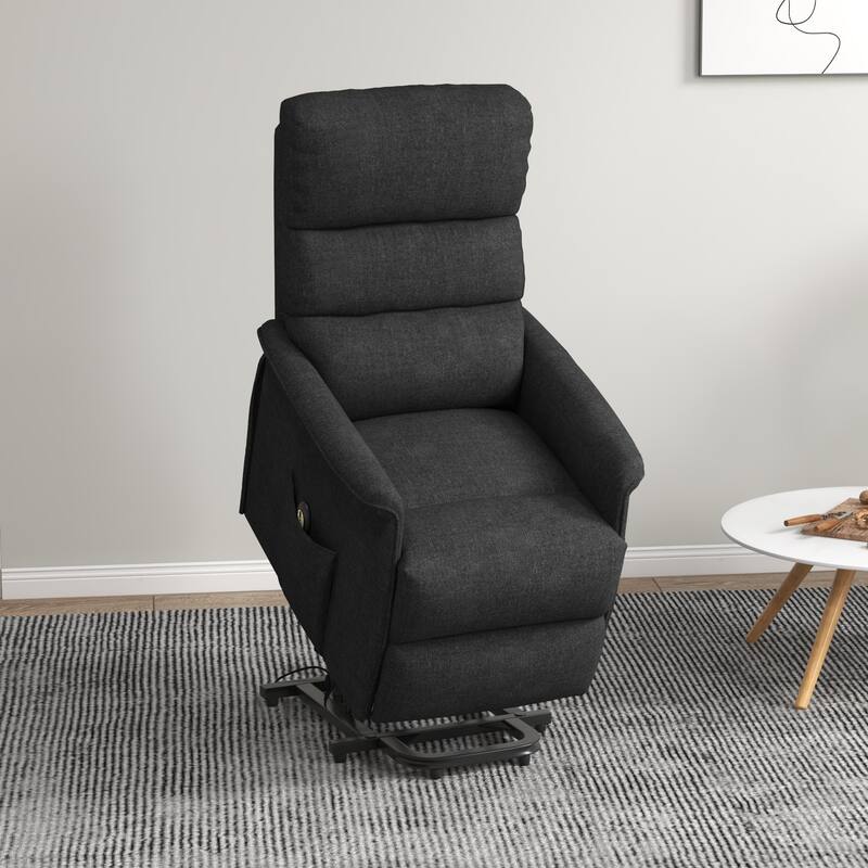 Power Lift Massage Recliner Chair with Adjustable Backrest and Lumbar Support Dual Remotes