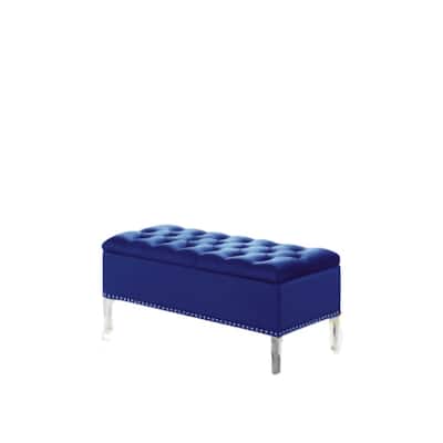 Tufted Bench With Storage (Navy)