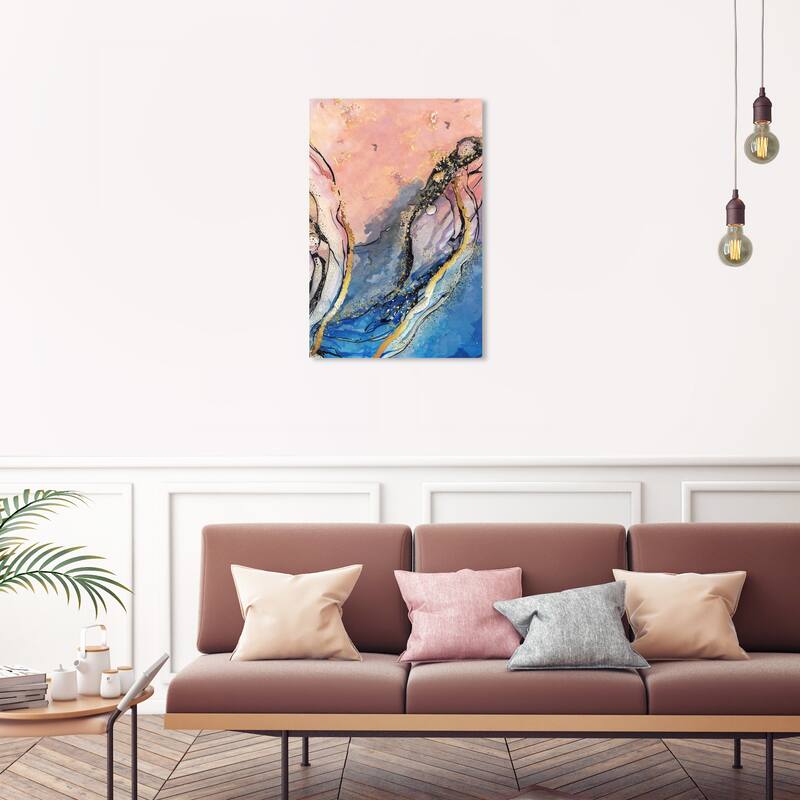 Wynwood Studio Abstract Abstract Layers I Pink and Light Pink Modern & Contemporary Wall Art Canvas Print - 30 x 20