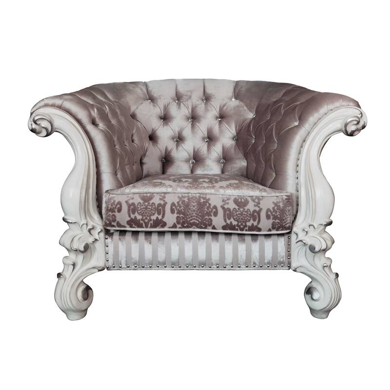 Calvert Ivory and Bone White Chair with 2-Pillow