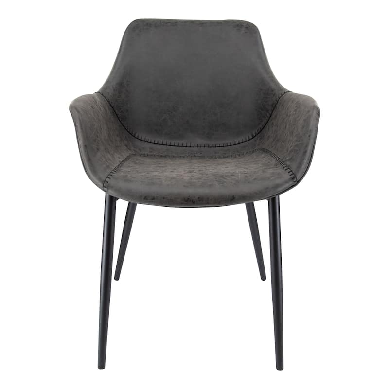 Markley Leather Dining Chair with Iron Legs Set of 4 Modern Accent Armchair