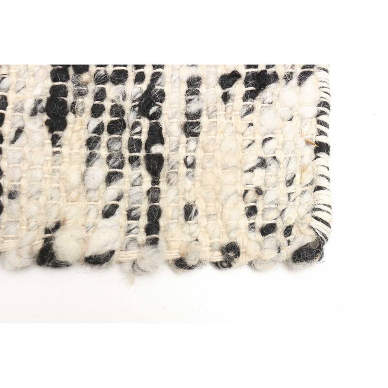 ECARPETGALLERY Braid weave Sienna Black Wool Rug - 6'1 x 9'0