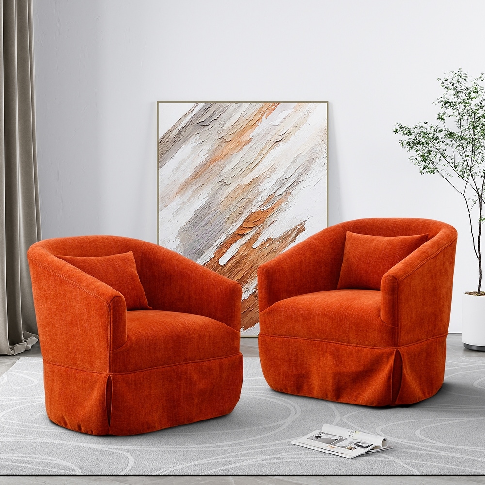 Orange shop barrel chair
