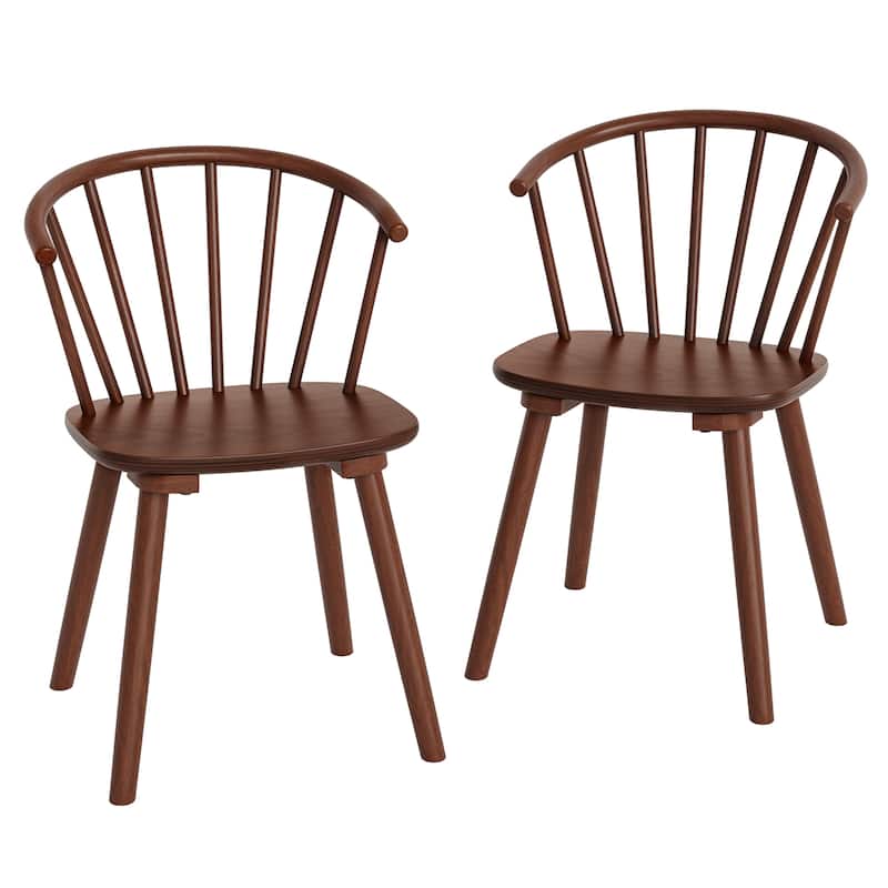 Set of 2/4/6 Wooden Dining Chairs with Spindle Backrest for Kitchen Island