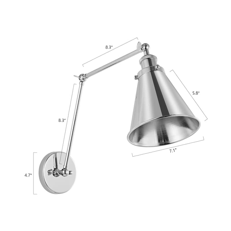 WINGBO Swing Arm Adjustable Wall Sconce with Shade, 2-Pack...