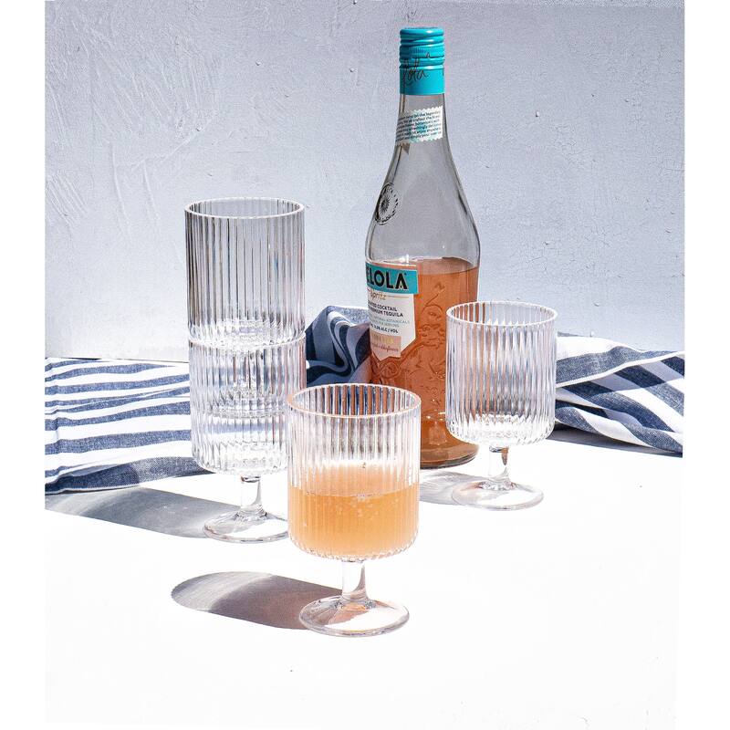 Abode Homewares Mesa Acrylic Mini Stacking Wine Glass - Clear - 10 oz - Set of 6