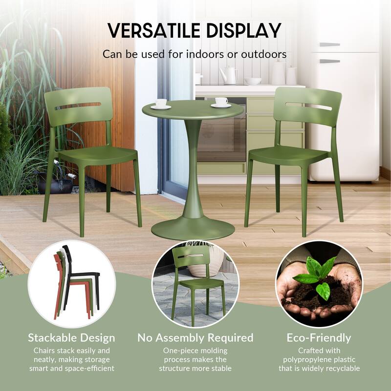Frond and Form Outdoor Stacking Dining Side Chair (Set of 4)