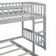 preview thumbnail 7 of 11, Grey Kids Bed Bunk Bed with Slide and Ladder, Twin Over Twin size