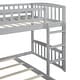 preview thumbnail 6 of 13, Twin Over Twin Bunk Bed with Slide and Ladder, Gray