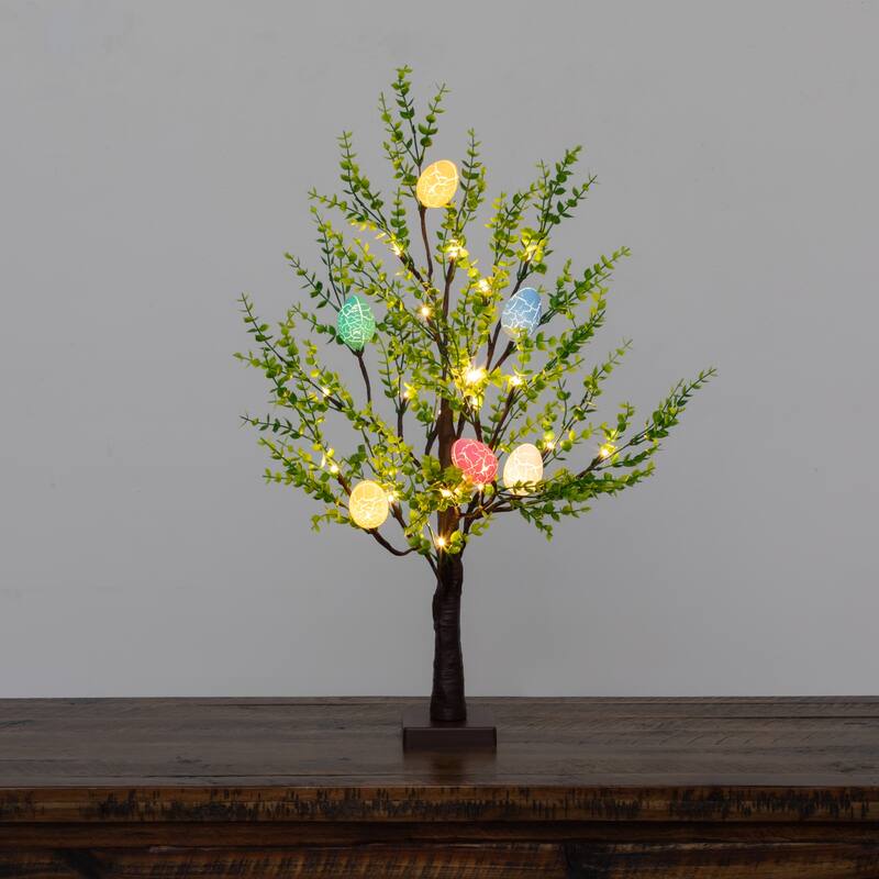 2-ft Pre-Lit Artificial Easter Egg Twig Tree with 24 LED Lights