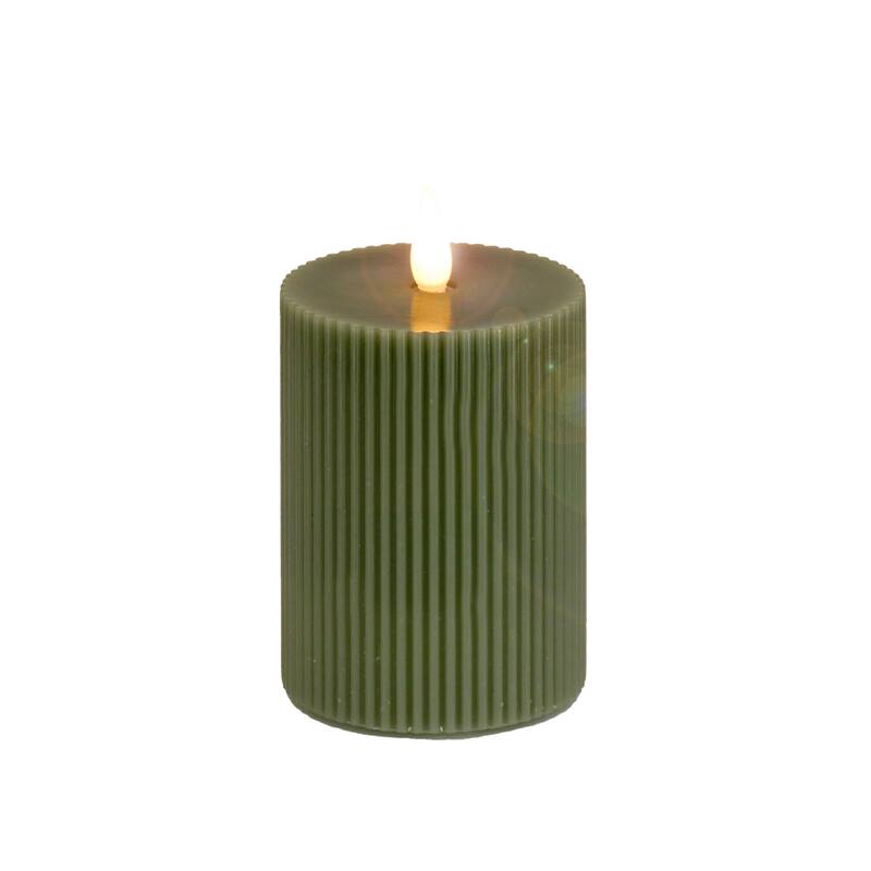 HGTV Home Collection Georgetown Real Motion 5 in Flameless Candle With Remote Green LED - 5 in