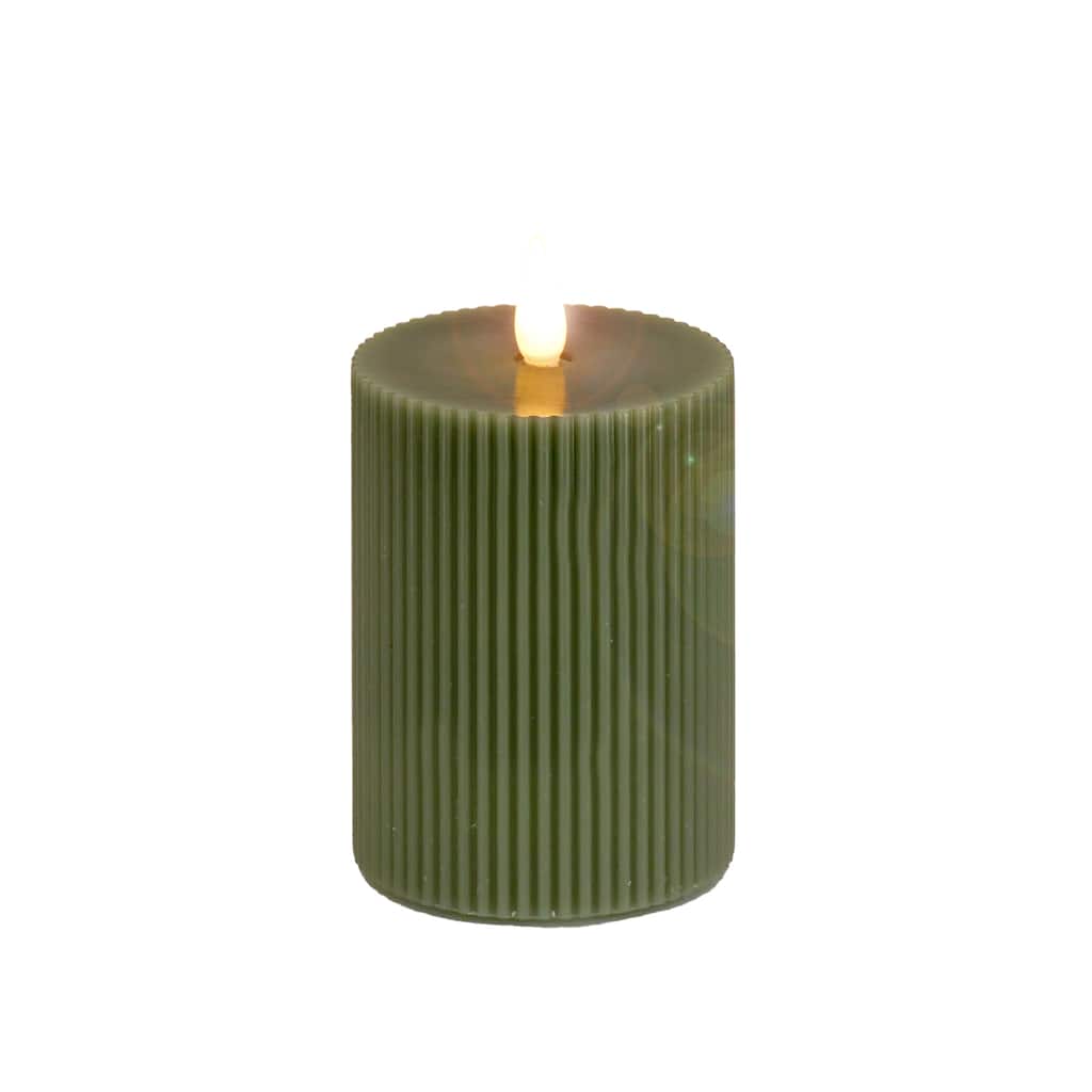HGTV Home Collection Georgetown Real Motion 5 in Flameless Candle With Remote Green LED - 5 in
