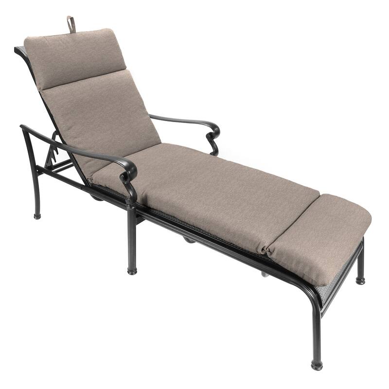 74" x 22" Outdoor Chaise Lounge Cushion with Ties and Loop - 74'' L x 22'' W x 5'' H