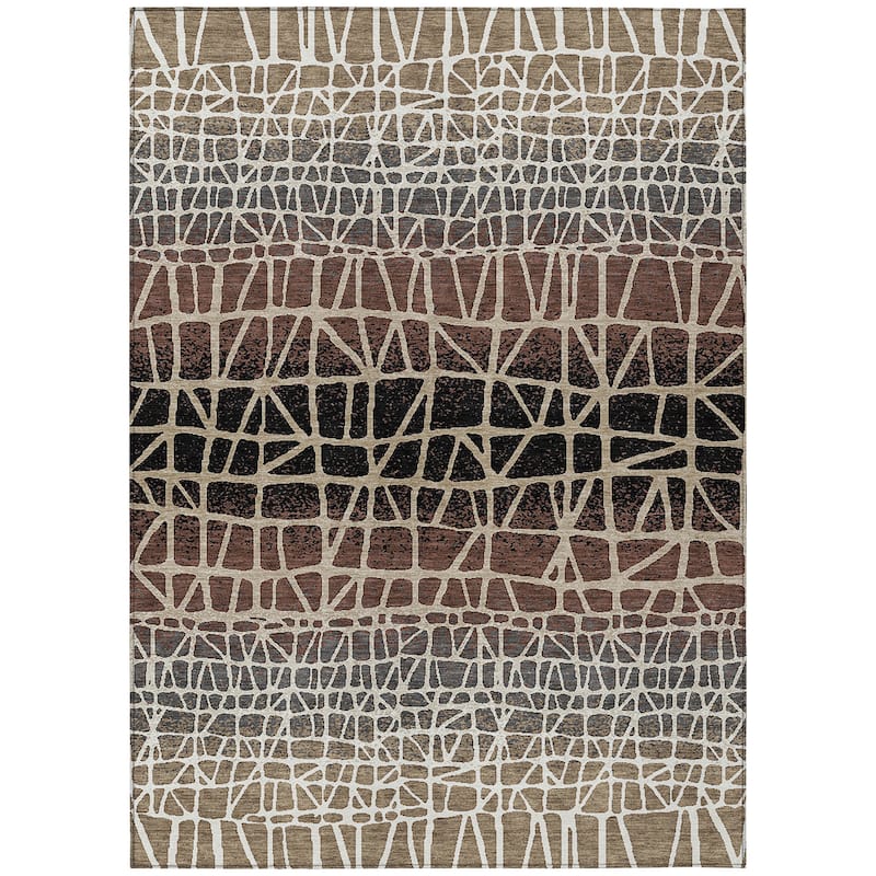 Machine Washable Indoor/ Outdoor Boho Global Chantille Rug