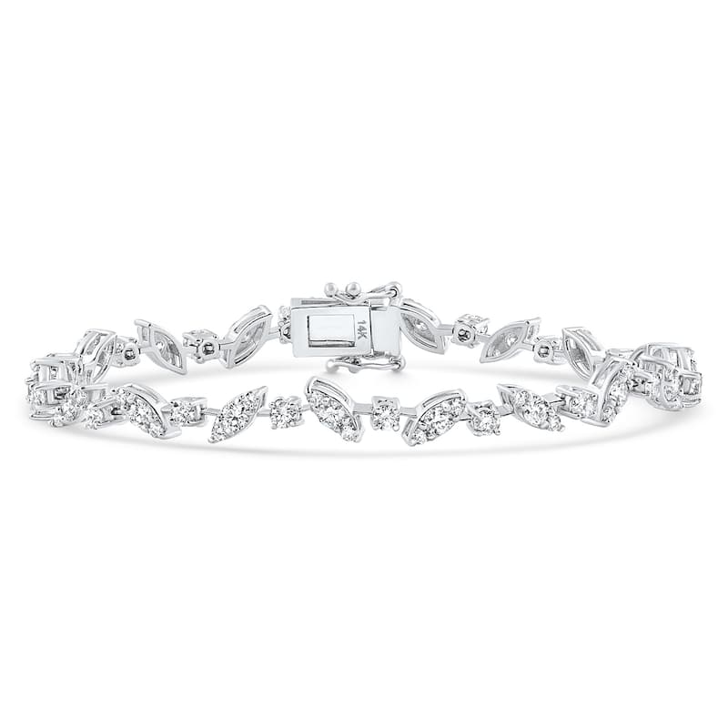 3.70Ct White Gold Diamond Tennis Bracelet 7" Lab Grown