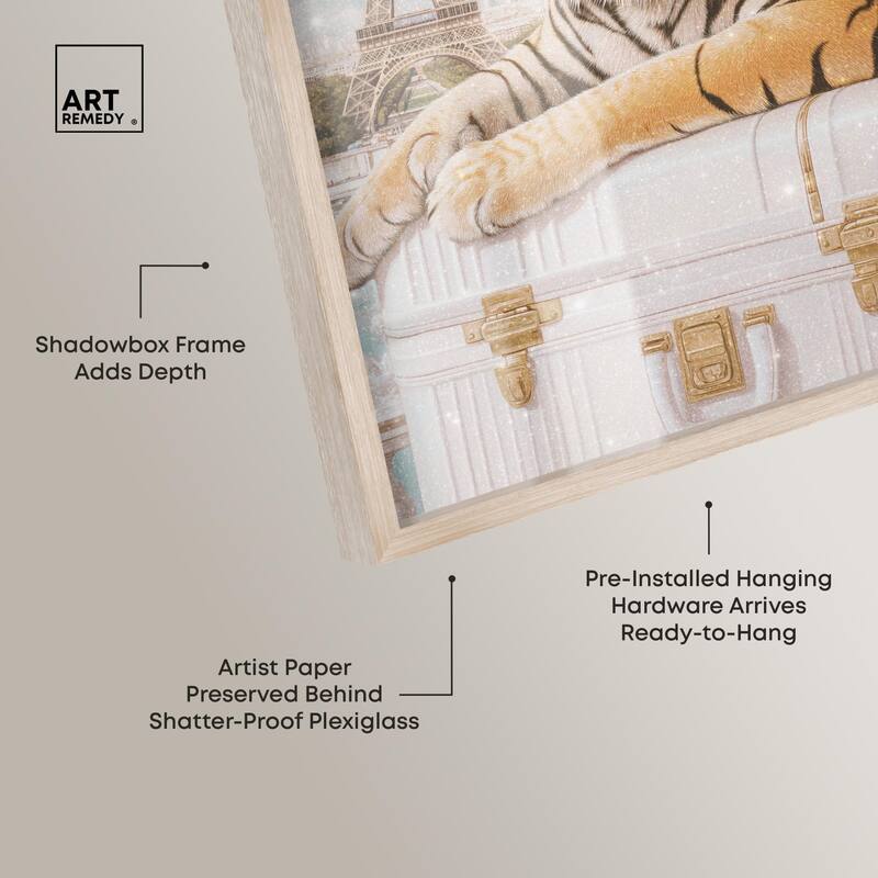 Tiger Luggage Paris Shadowbox by Art Remedy