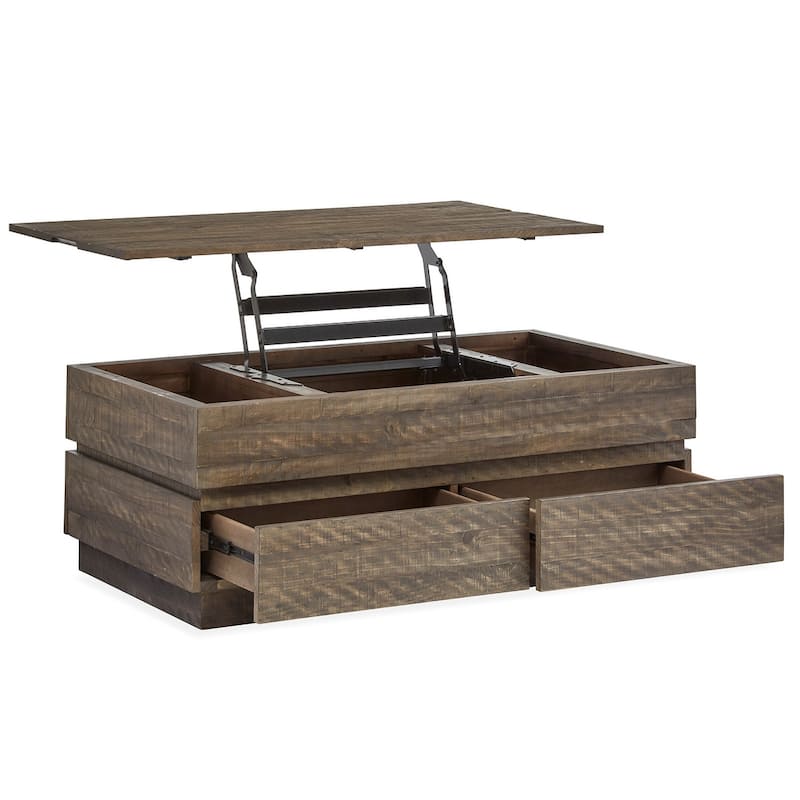 Magnussen Home Baisden Tobacco Lift Top Storage Cocktail Table with Casters - 48''W x 26''D x 18''H