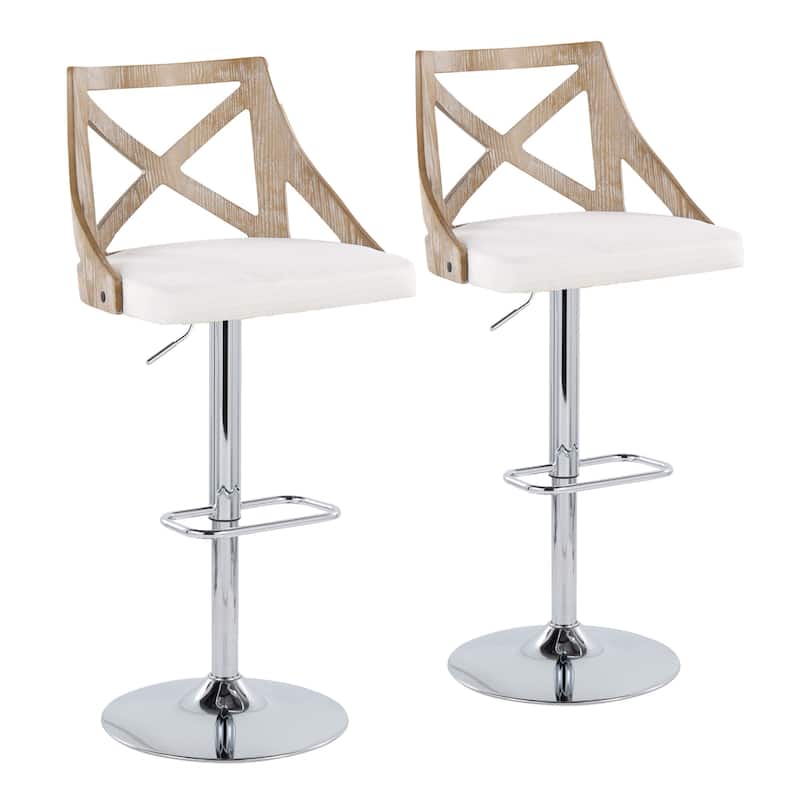 The Gray Barn Charlotte Adjustable Bar Stool with Rounded Rectangular Footrest (Set of 2)
