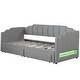preview thumbnail 20 of 18, Extendable Upholstered Daybed with Storage Drawers & LED Light