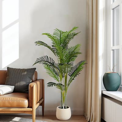 61" Artificial Palm Trees with Pots, Set of 2
