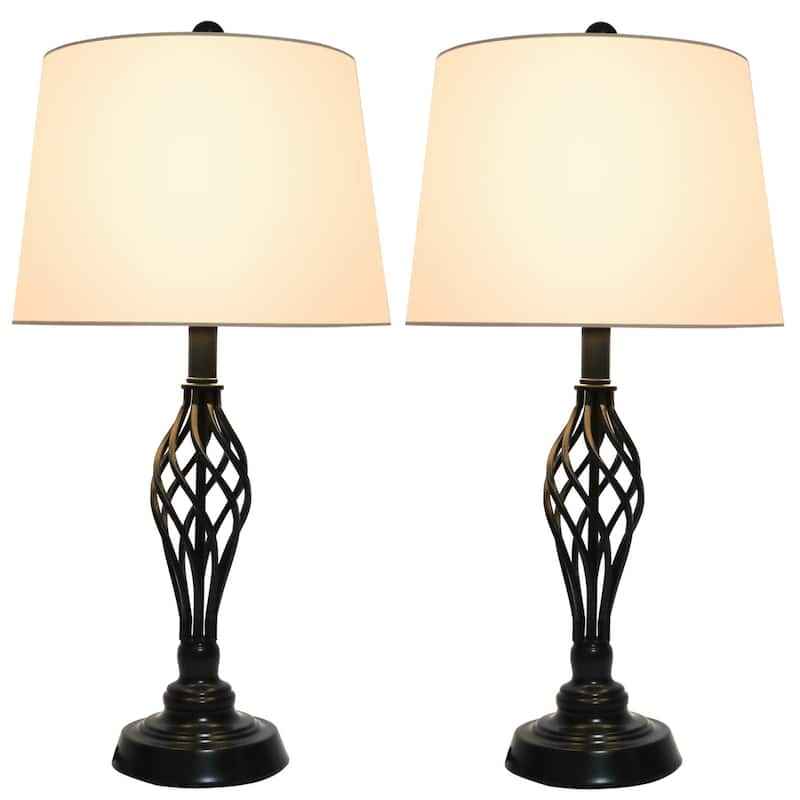 CO-Z 26" Bronze Farmhouse Table Lamps Bedroom Lamps Set of 2 - W12" x H26"